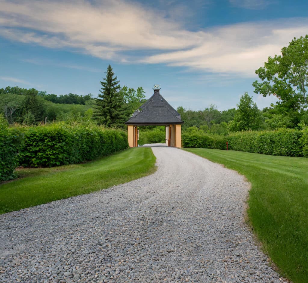 crowned gravel driveway smooth with no weeds